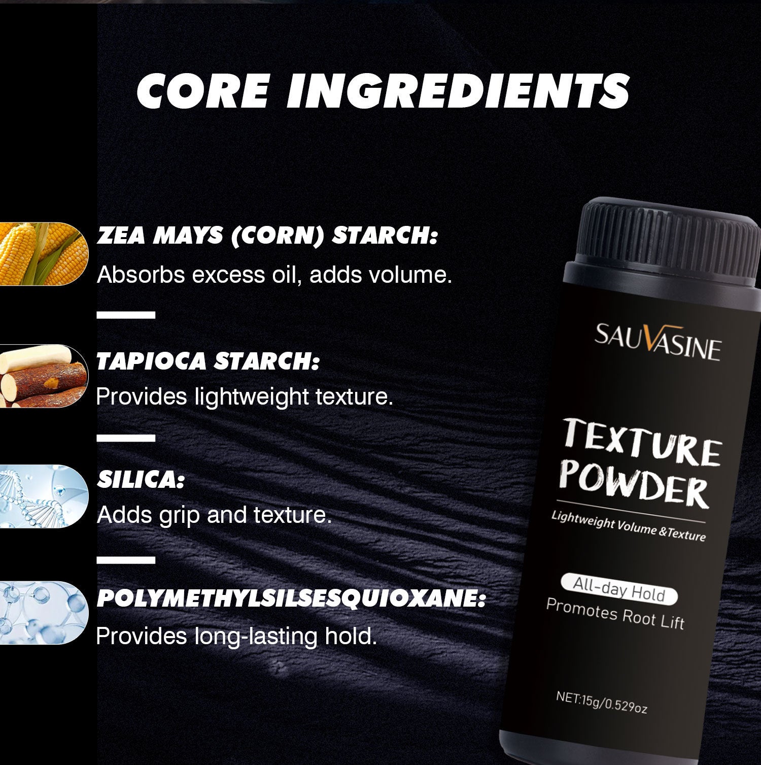 KenaniCutz Picked Hair Texture Powder